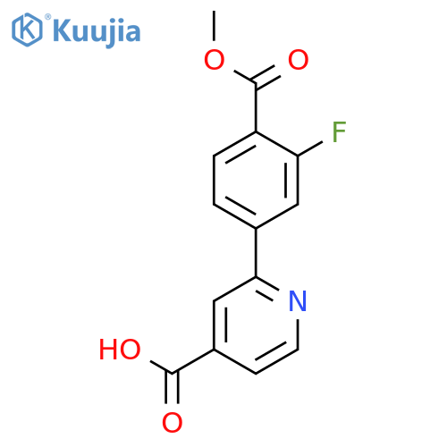 2-(3-Fluoro-4-methoxycarbonylphenyl)isonicotinic acid structure