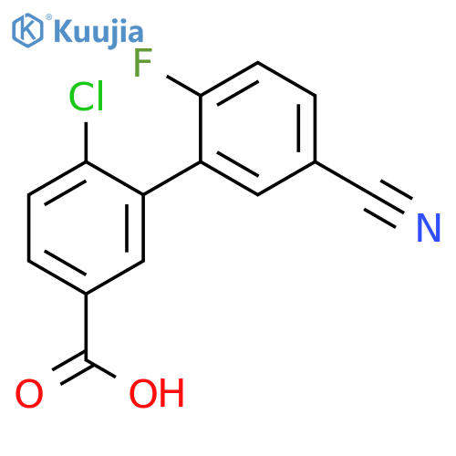 4-Chloro-3-(5-cyano-2-fluorophenyl)benzoic acid structure