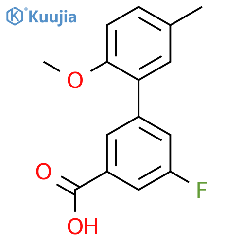 5-Fluoro-3-(2-methoxy-5-methylphenyl)benzoic acid structure