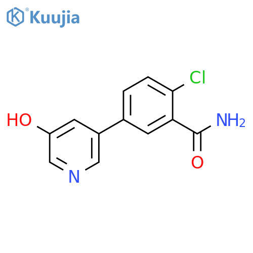 2-Chloro-5-(5-hydroxypyridin-3-yl)benzamide structure