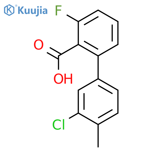 2-(3-Chloro-4-methylphenyl)-6-fluorobenzoic acid structure