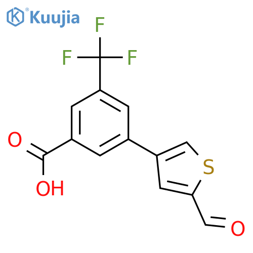3-(2-Formylthiophen-4-YL)-5-trifluoromethylbenzoic acid structure