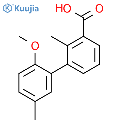 3-(2-Methoxy-5-methylphenyl)-2-methylbenzoic acid structure