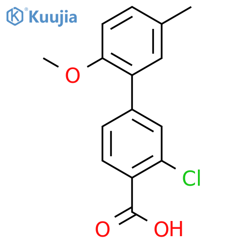 2-chloro-4-(2-methoxy-5-methylphenyl)benzoic Acid structure
