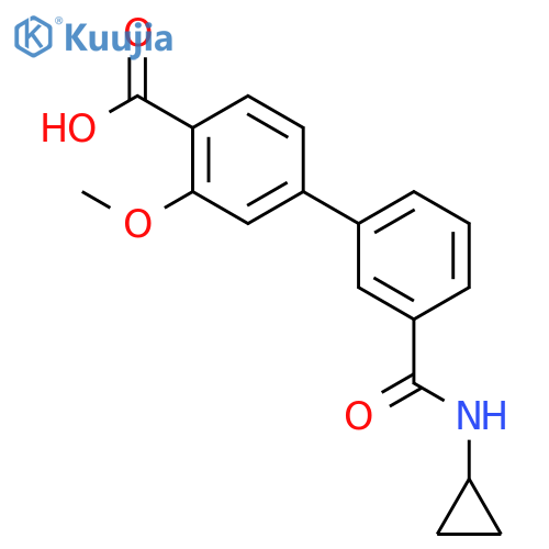 4-[3-(Cyclopropylaminocarbonyl)phenyl]-2-methoxybenzoic acid structure