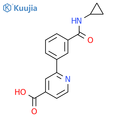 2-[3-(Cyclopropylaminocarbonyl)phenyl]isonicotinic acid structure