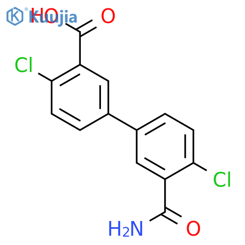 5-(3-Carbamoyl-4-chlorophenyl)-2-chlorobenzoic acid structure