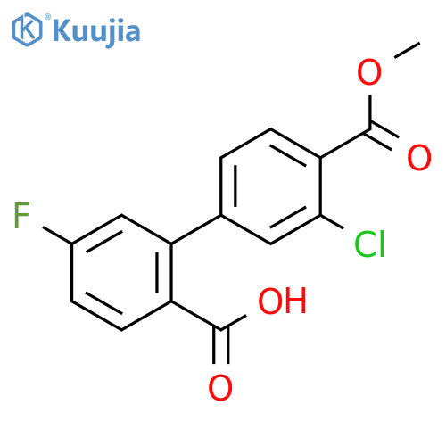 2-(3-Chloro-4-methoxycarbonylphenyl)-4-fluorobenzoic acid structure