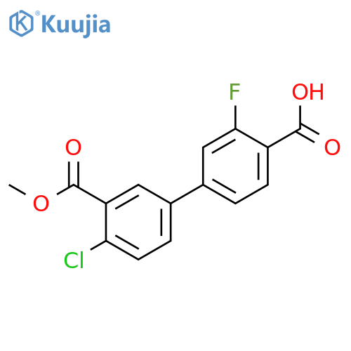 4-(4-Chloro-3-methoxycarbonylphenyl)-2-fluorobenzoic acid structure