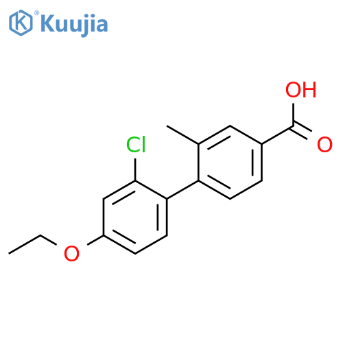 4-(2-Chloro-4-ethoxyphenyl)-3-methylbenzoic acid structure