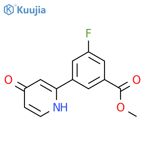 2-(3-Fluoro-5-methoxycarbonylphenyl)-4-hydroxypyridine structure