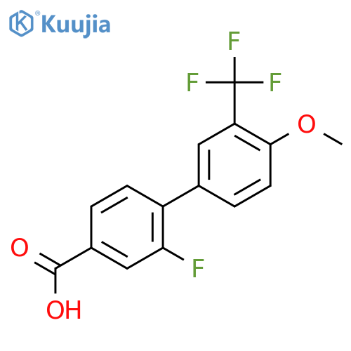 3-Fluoro-4-(4-methoxy-3-trifluoromethylphenyl)benzoic acid structure