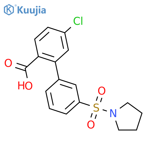 4-Chloro-2-[3-(pyrrolidinylsulfonyl)phenyl]benzoic acid structure