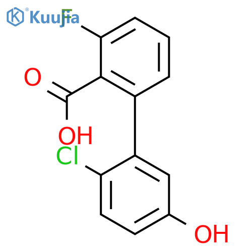 2-(2-Chloro-5-hydroxyphenyl)-6-fluorobenzoic acid structure