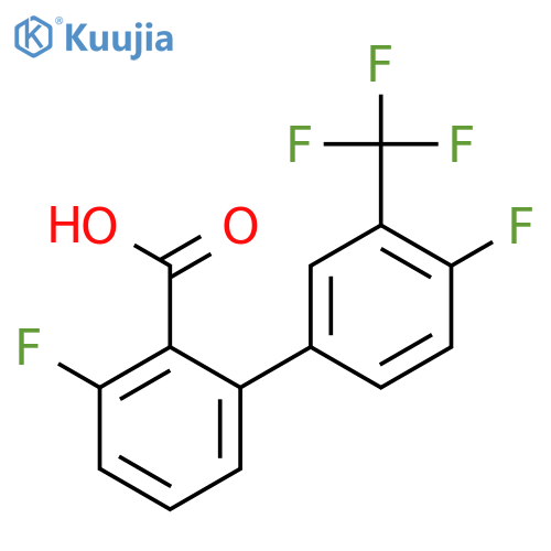 6-Fluoro-2-(4-fluoro-3-trifluoromethylphenyl)benzoic acid structure