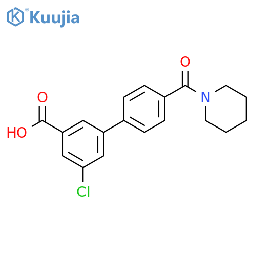 5-Chloro-3-[4-(piperidine-1-carbonyl)phenyl]benzoic acid structure