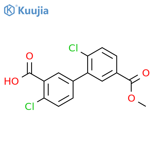 2-chloro-5-(2-chloro-5-methoxycarbonylphenyl)benzoic Acid structure