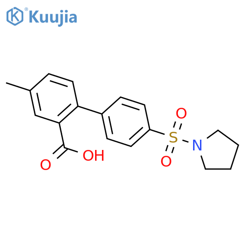 5-Methyl-2-[4-(pyrrolidinylsulfonyl)phenyl]benzoic acid structure