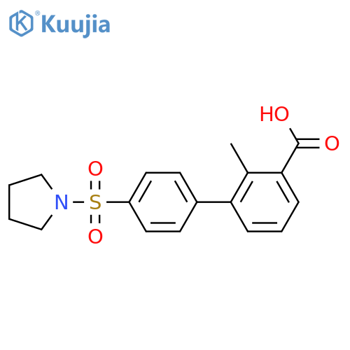 2-Methyl-3-[4-(pyrrolidinylsulfonyl)phenyl]benzoic acid structure