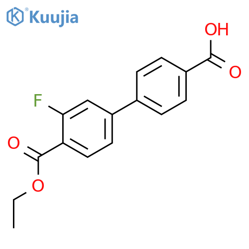 4-[4-(Ethoxycarbonyl)-3-fluorophenyl]benzoic acid structure