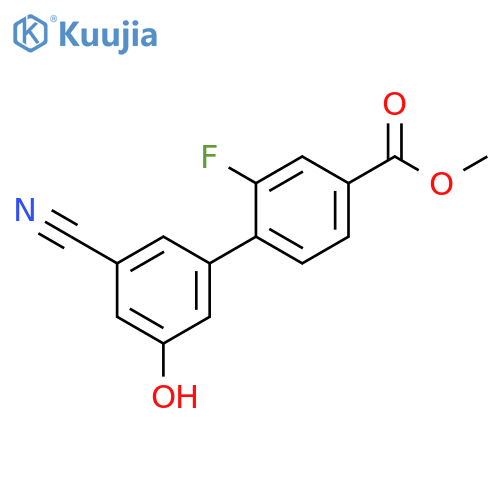 3-Cyano-5-(2-fluoro-4-methoxycarbonylphenyl)phenol structure