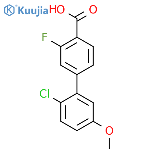 4-(2-Chloro-5-methoxyphenyl)-2-fluorobenzoic acid structure