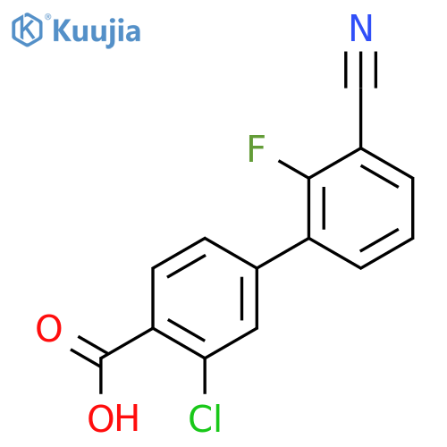 2-chloro-4-(3-cyano-2-fluorophenyl)benzoic Acid structure