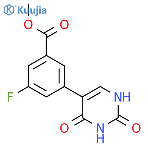 (2,4)-Dihydroxy-5-(3-fluoro-5-methoxycarbonylphenyl)pyrimidine structure