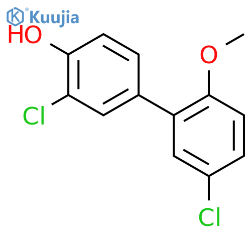 2-chloro-4-(5-chloro-2-methoxyphenyl)phenol structure