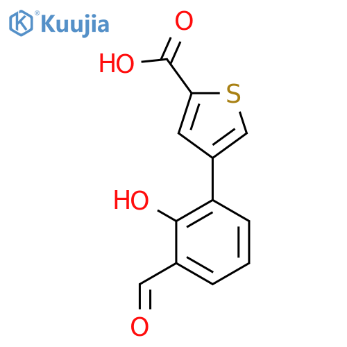 4-(3-Formyl-2-hydroxyphenyl)thiophene-2-carboxylic acid structure