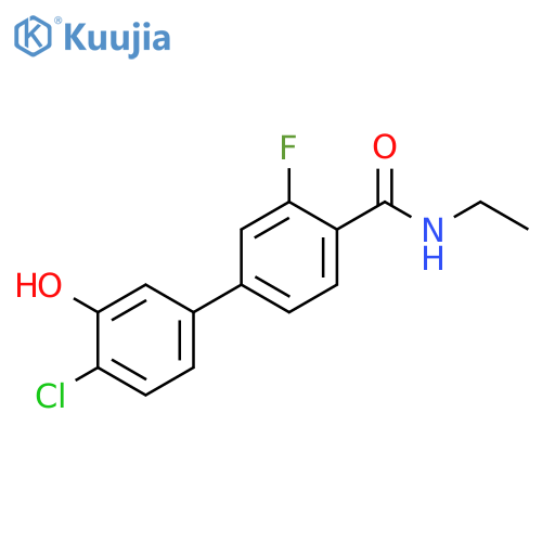 2-Chloro-5-[4-(ethylcarbamoyl)-3-fluorophenyl]phenol structure