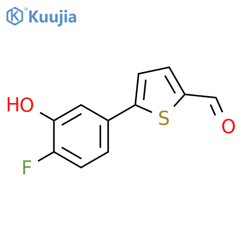 5-(4-Fluoro-3-hydroxyphenyl)thiophene-2-carbaldehyde structure