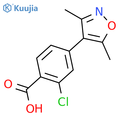 2-Chloro-4-(3,5-dimethyl-1,2-oxazol-4-yl)benzoic acid structure