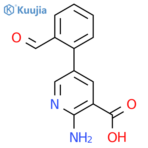 2-Amino-5-(2-formylphenyl)pyridine-3-carboxylic acid structure