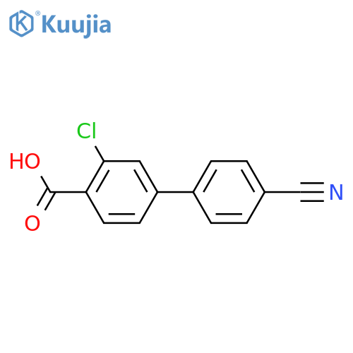 2-Chloro-4-(4-cyanophenyl)benzoic acid structure