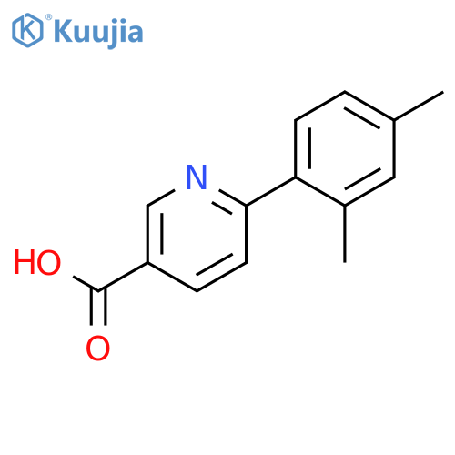 6-(2,4-dimethylphenyl)pyridine-3-carboxylic acid structure