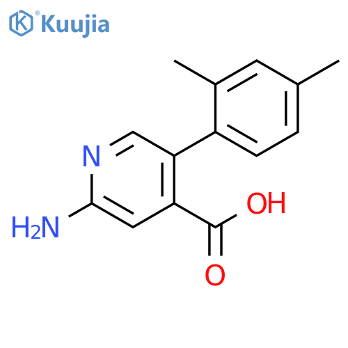 2-Amino-5-(2,4-dimethylphenyl)pyridine-4-carboxylic acid structure