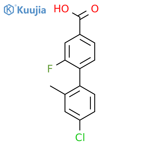 4-(4-Chloro-2-methylphenyl)-3-fluorobenzoic acid structure