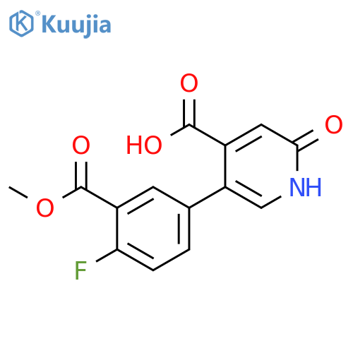 5-(4-Fluoro-3-methoxycarbonylphenyl)-2-hydroxyisonicotinic acid structure