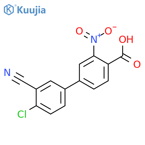 4-(4-Chloro-3-cyanophenyl)-2-nitrobenzoic acid structure