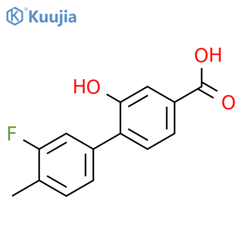 4-(3-Fluoro-4-methylphenyl)-3-hydroxybenzoic acid structure
