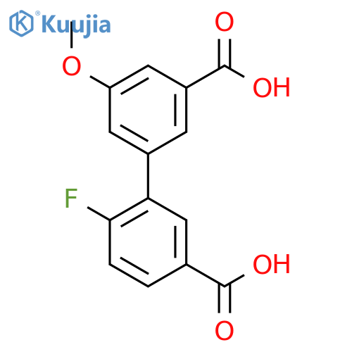 3-(5-Carboxy-2-fluorophenyl)-5-methoxybenzoic acid structure