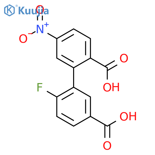 2-(5-Carboxy-2-fluorophenyl)-4-nitrobenzoic acid structure