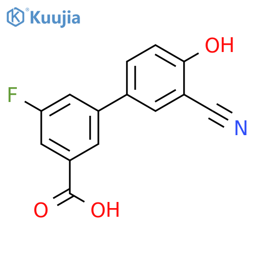 4-(3-Carboxy-5-fluorophenyl)-2-cyanophenol structure