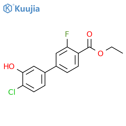 2-Chloro-5-[4-(ethoxycarbonyl)-3-fluorophenyl]phenol structure