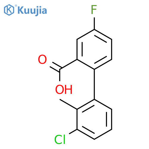 2-(3-Chloro-2-methylphenyl)-5-fluorobenzoic acid structure