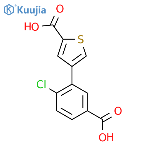 4-(5-Carboxy-2-chlorophenyl)thiophene-2-carboxylic acid structure