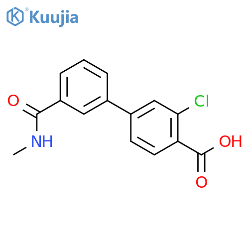 2-chloro-4-[3-(methylcarbamoyl)phenyl]benzoic Acid structure