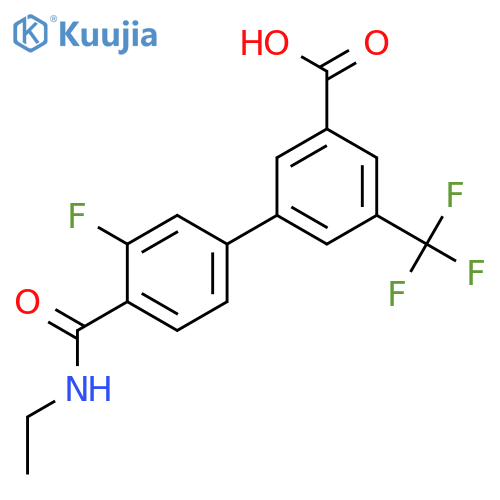 3-[4-(Ethylcarbamoyl)-3-fluorophenyl]-5-trifluoromethylbenzoic acid structure