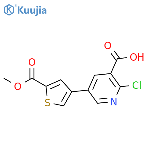 2-Chloro-5-[5-(methoxycarbonyl)thiophen-3-YL]nicotinic acid structure